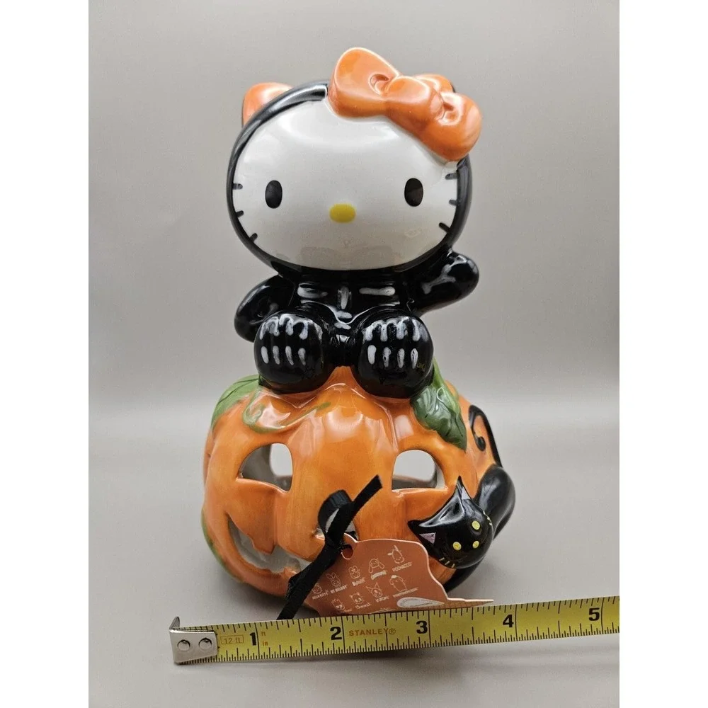 Hello‎ Kitty HK Skeleton On Halloween Pumpkin Blue Sky
